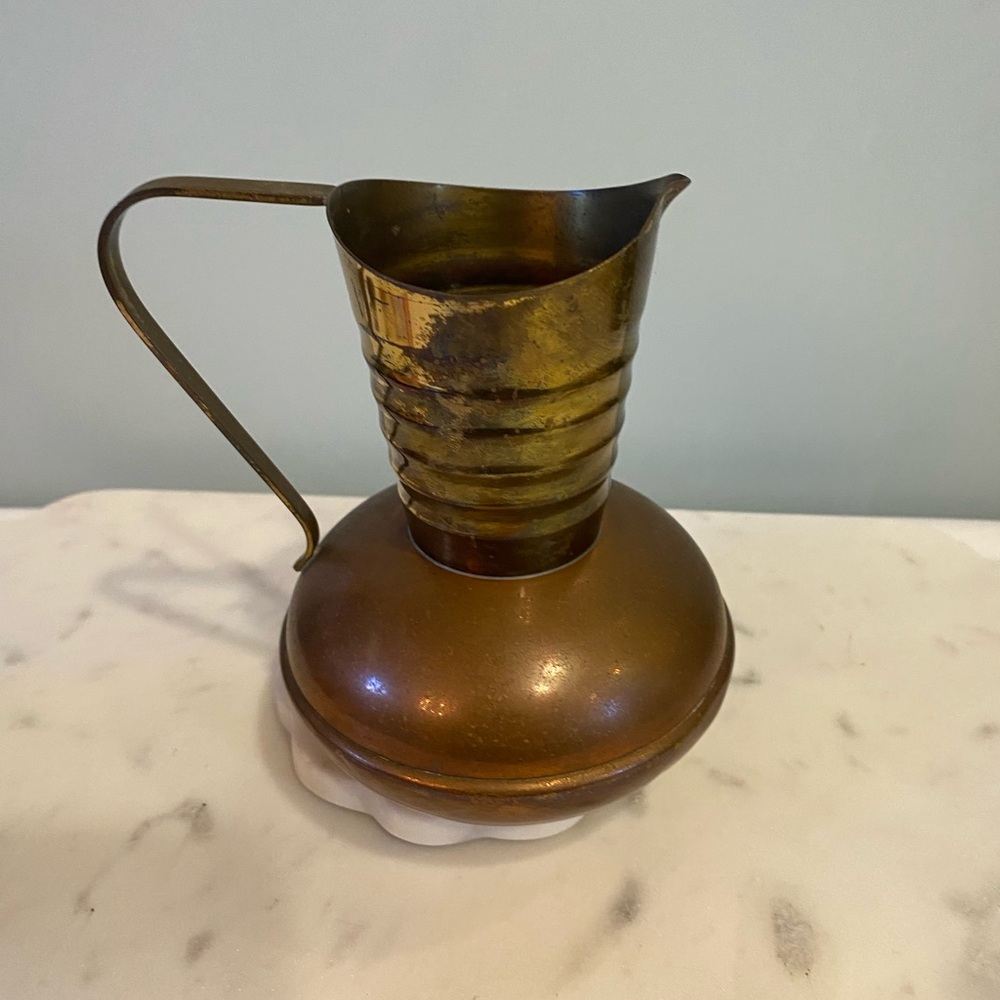 Daalderop Tiel Vintage Brass And Copper Jug With Handle Made In Holland - Picture 6 of 11